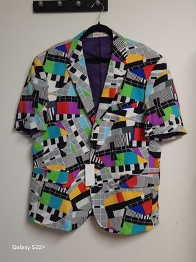 OppoSuits "Testival" Retro TV Pattern Blazer - Sz 50.  #G12